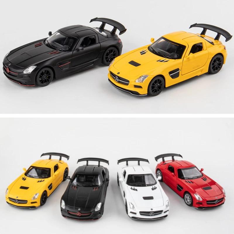 1:32 Mercedes-Benz SLS Alloy Model Car Metal Diecast Car Simulation Sound And Light Pull Back Toy Car For kids Colle